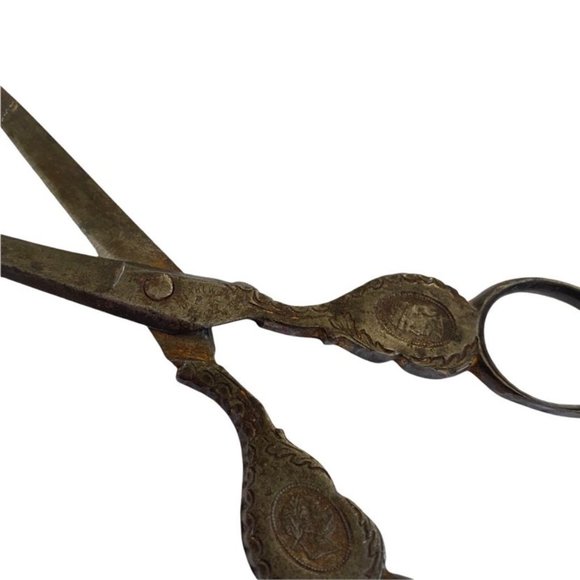 Antique Scissors Stahlwaren P.G. Solingen Royal Cameos Germany Signed - Picture 3 of 6